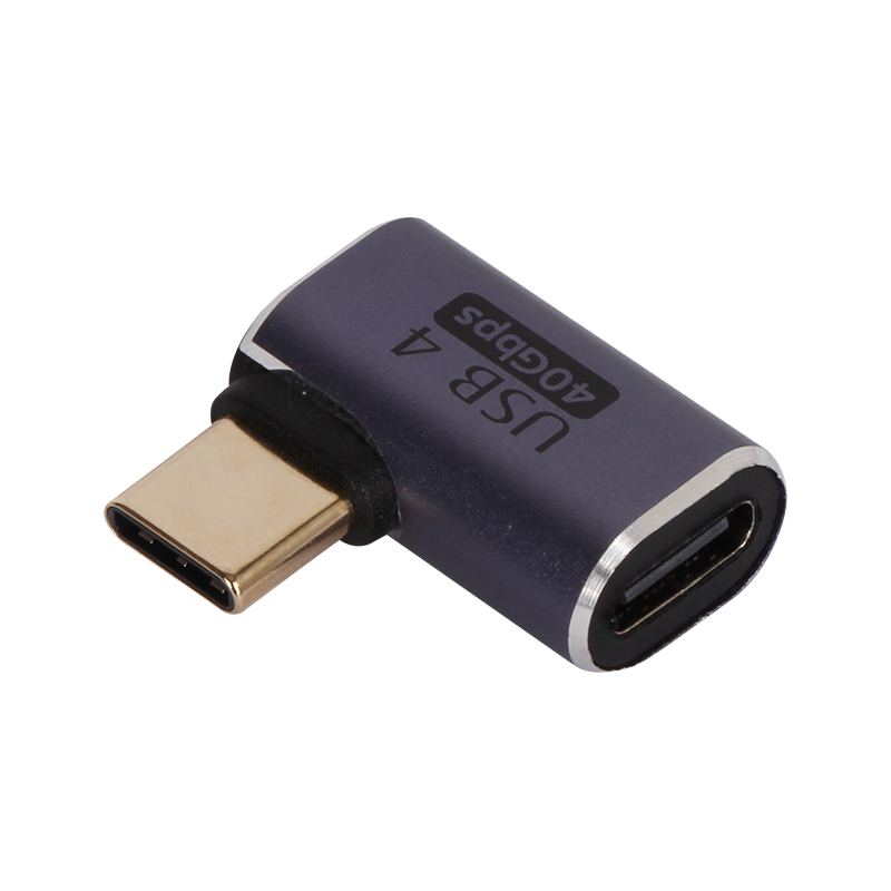 Right Angle USB C Adapter for USB 4 Cable 