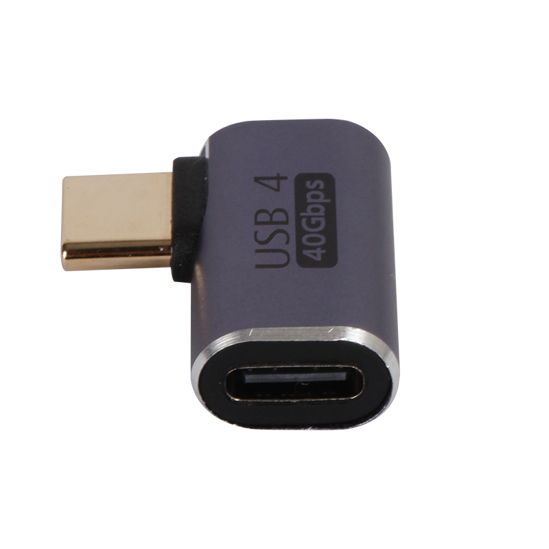 Right Angle USB C Adapter for USB 4 Cable 