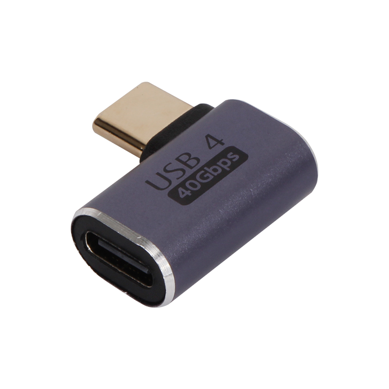 Right Angle USB C Adapter for USB 4 Cable 