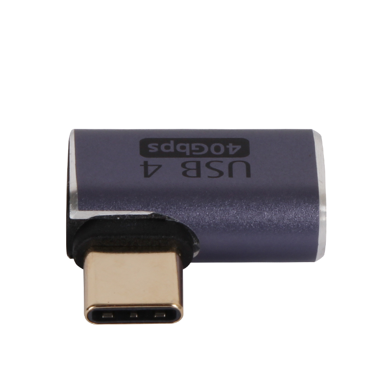 Right Angle USB C Adapter for USB 4 Cable 