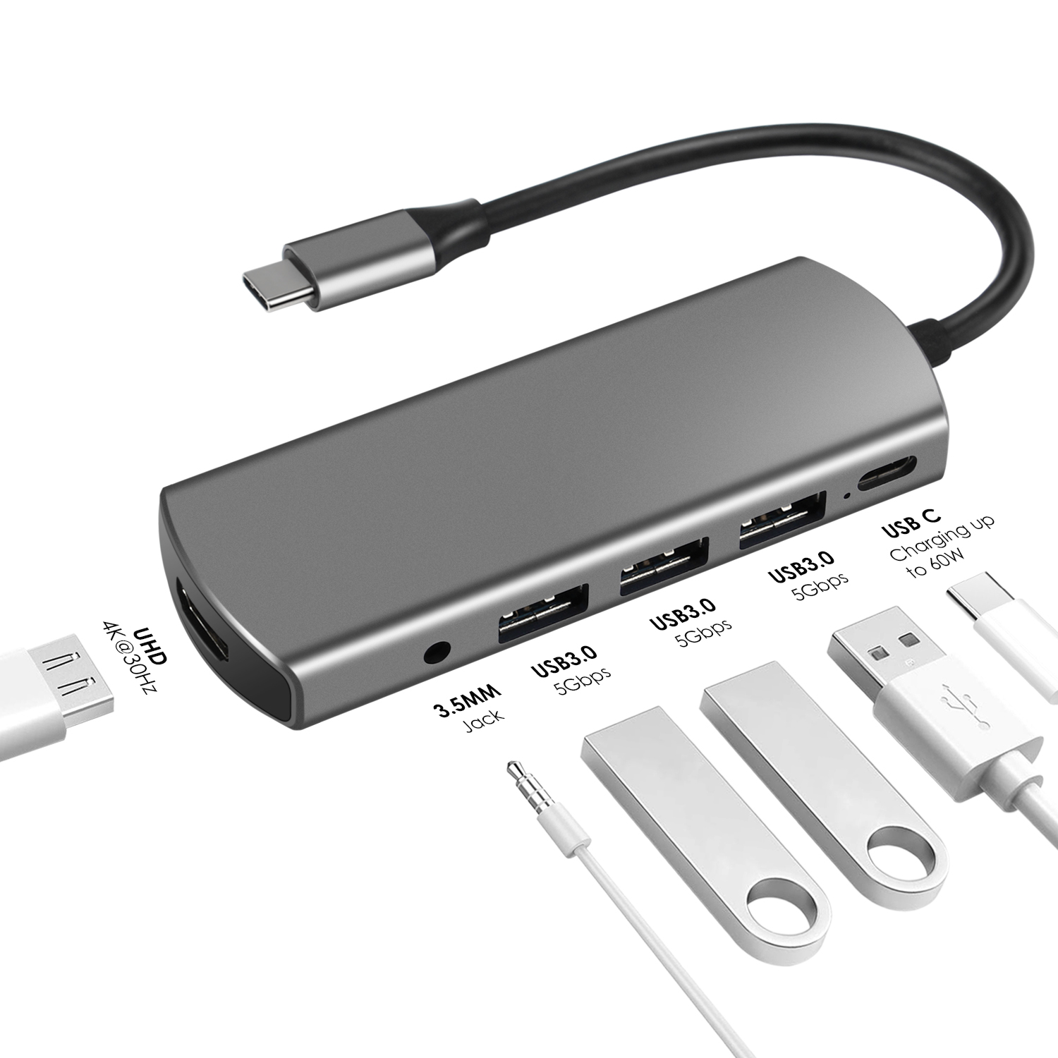 6 in 1 USB-C Docking Station CU466