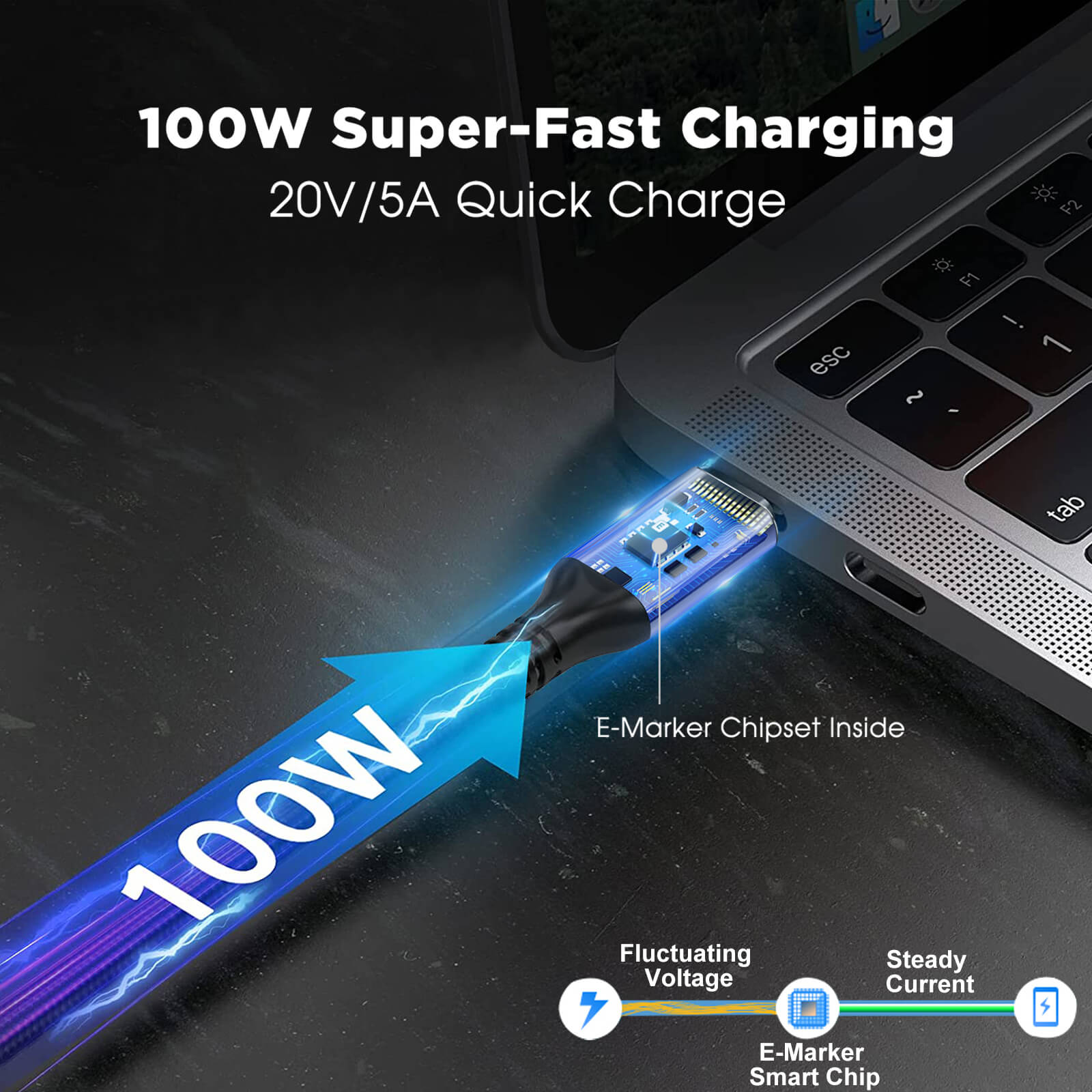 100W fast charging cable